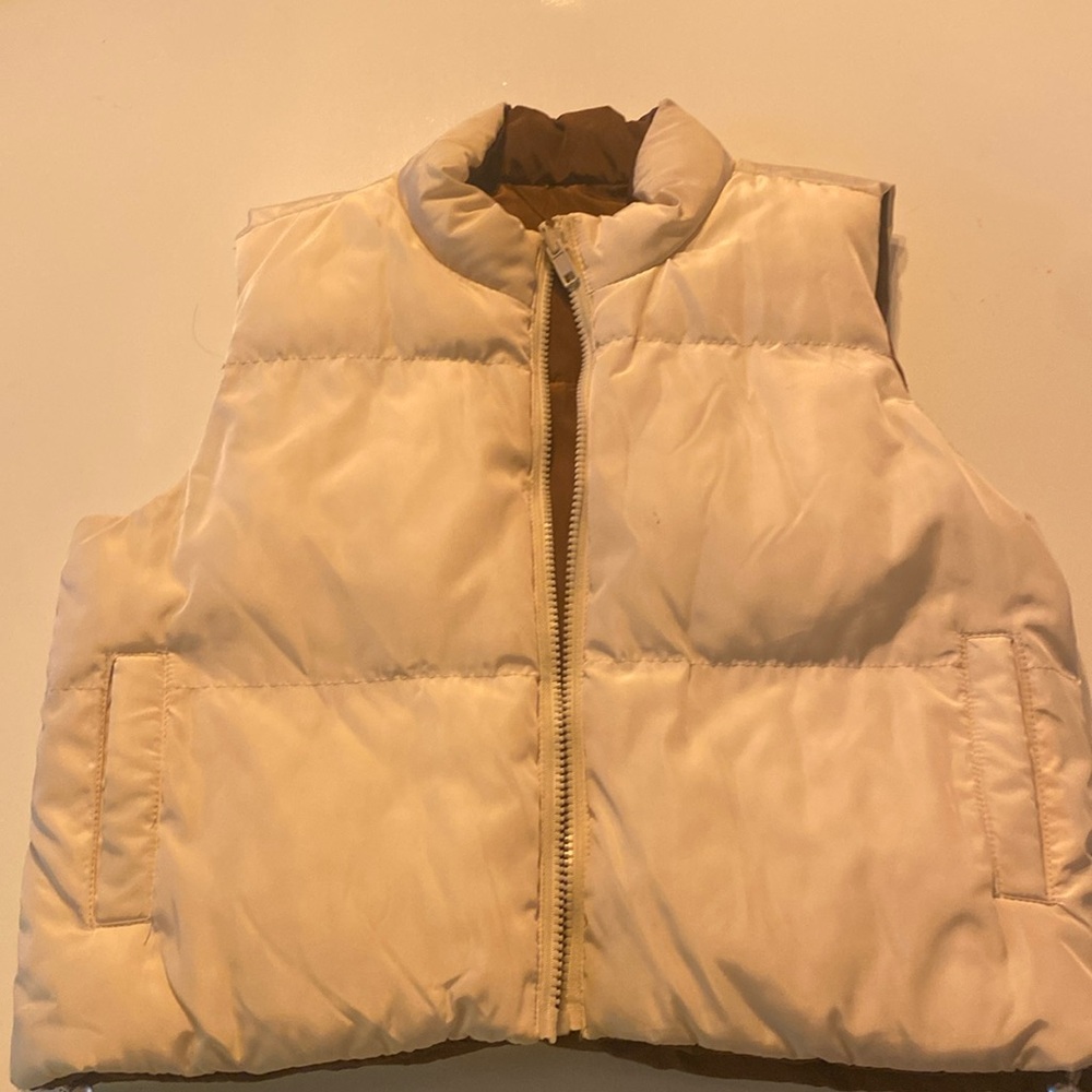 Kids XS-S, brown and cream, reversible, barely worn